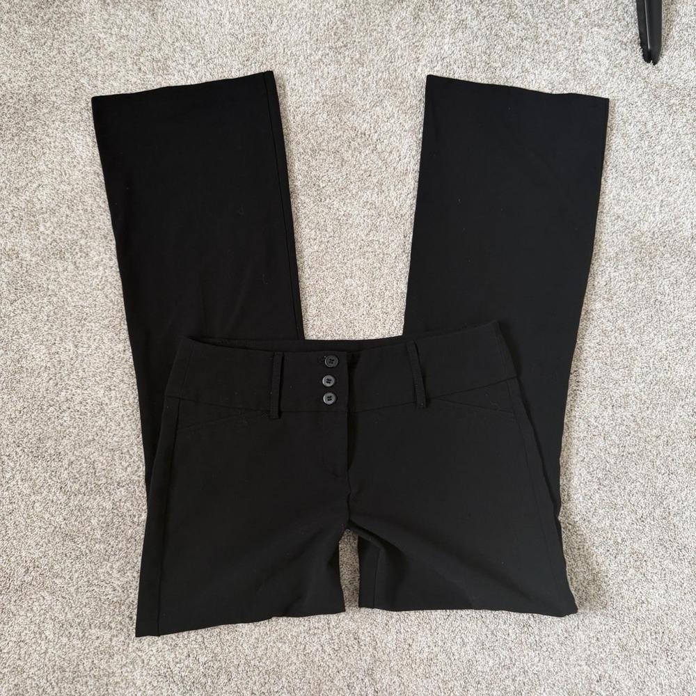 Y2K Joe Benbasset Triple Button Office Siren Black Flare Pants — Size 7